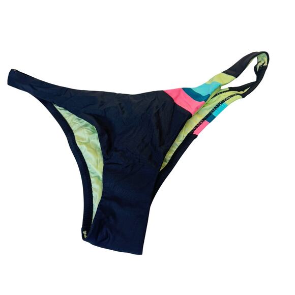 CITRUS Women's Hipster Bikini Bottom Black Colorblock Swimsuit NWT Size Small - Picture 2 of 8